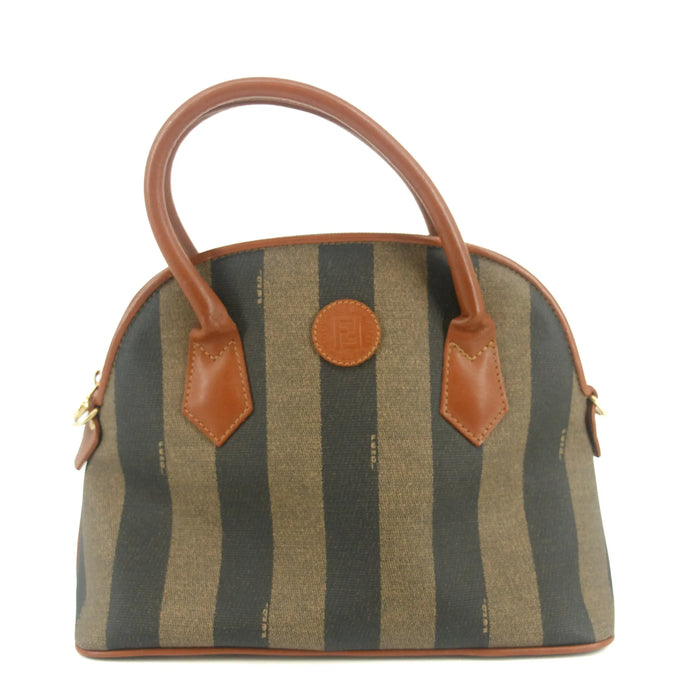 Fendi Pecan Pattern 2-Way Shoulder Bag PVC Leather Beige Black Camel #9352 by Bolt Boutique