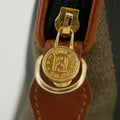 Fendi Pecan Pattern 2-Way Shoulder Bag PVC Leather Beige Black Camel #9352 by Bolt Boutique