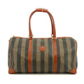 Fendi Pecan Pattern PVC x Leather Boston Bag Brown #3604 by Bolt Boutique