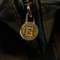 Fendi Pecan Pattern PVC x Leather Mini Boston Bag Black #3603 by Bolt Boutique