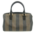 Fendi Pecan Pattern PVC x Leather Mini Boston Bag Black #3603 by Bolt Boutique