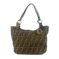 Fendi Shoulder Bag Zucca Canvas Leather Khaki Brown #9210 by Bolt Boutique