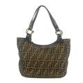 Fendi Shoulder Bag Zucca Canvas Leather Khaki Brown #9210 by Bolt Boutique