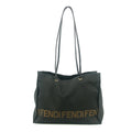 Fendi Shoulder Bag Zucchino Canvas Leather Black #9207 by Bolt Boutique