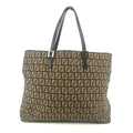 Fendi Tote Zucchino Canvas Leather Brown Beige #9208 by Bolt Boutique