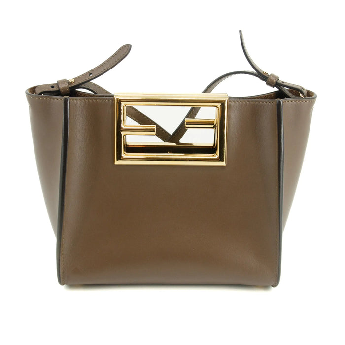Fendi Vitello King Small Fendi Way Maya 2Way Shoulder Bag Brown #3447 by Bolt Boutique