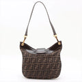 Fendi Zucca Canvas &amp; Leather Shoulder bag Brown- #2492 by Bolt Boutique