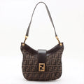 Fendi Zucca Canvas &amp; Leather Shoulder bag Brown- #2492 by Bolt Boutique