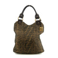 Fendi Zucca Canvas Zebra Pattern Brown Tote Bag #3609 by Bolt Boutique