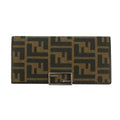Fendi Zucca FF Canvas Clip Long Wallet Brown #3116 by Bolt Boutique