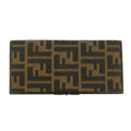 Fendi Zucca FF Canvas Clip Long Wallet Brown #3116 by Bolt Boutique