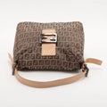 Fendi Zucchino Mamma Baguette Canvas &amp; Leather Handbag Brown #2445 by Bolt Boutique