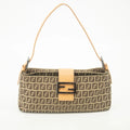 Fendi Zucchino Mamma Bucket Canvas x Leather Pochette Bag #2530 by Bolt Boutique