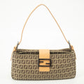 Fendi Zucchino Mamma Bucket Canvas x Leather Pochette Bag #2530 by Bolt Boutique