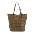Fendi Zuccino Brown FF Canvas x Leather Shoulder Bag 3183 by Bolt Boutique