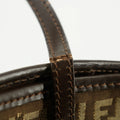 Fendi Zuccino Brown FF Canvas x Leather Shoulder Bag 3183 by Bolt Boutique