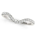 14k White Gold Wavy Design Round Diamond Wedding Ring (1/6 cttw) by Bids.com