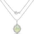 7.49 Carat Genuine Prehnite And White Topaz .925 Sterling Silver Pendant by Bids.com
