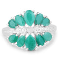 2.21 Carat Genuine Emerald and White Diamond .925 Sterling Silver Ring by Bids.com