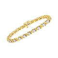 10K Yellow Gold Plated Sterling Silver 1 cttw Diamond Link Bracelet (J-K Clarity, I1-I2 Color) - Size 7" by Bids.com
