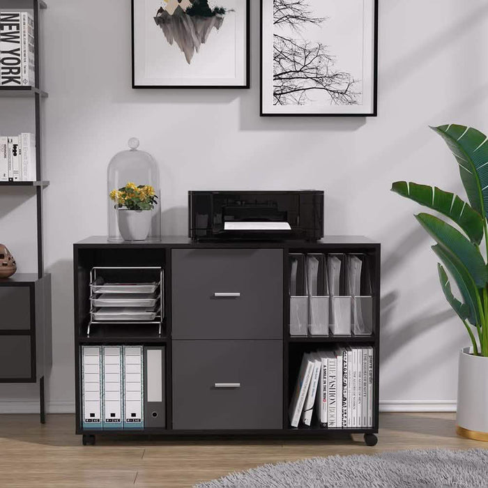 File Cabinet 2 Drawers Wooden Lateral Filling Cabinet by DailySale