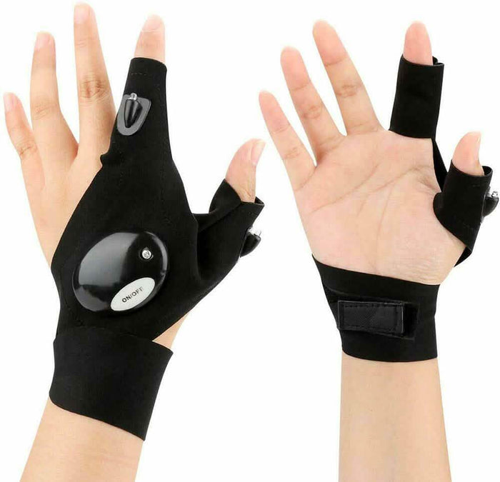 Fingerless LED Flashlight Gloves Auto Repair Fishing Hiking by DailySale