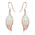 Fire Opal Leaf Earrings in 18K Rose Gold Plating by Peermont by DailySale