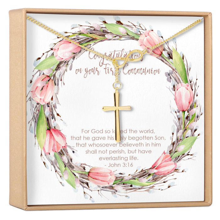 First Communion Cross Necklace by Dear Ava