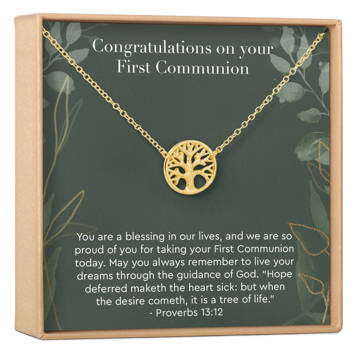 First Communion Tree Necklace by Dear Ava