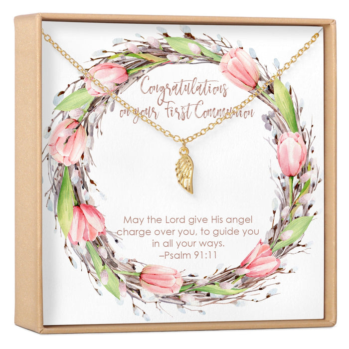 First Communion Wing Necklace by Dear Ava