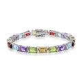 Five Stone Multi Color Tennis Bracelet by Fine Color Jewels