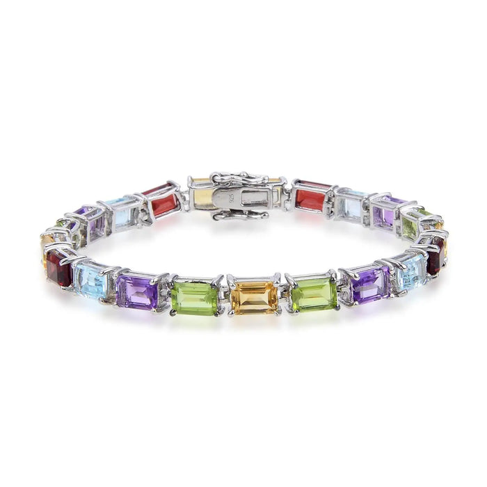 Five Stone Multi Color Tennis Bracelet by Fine Color Jewels