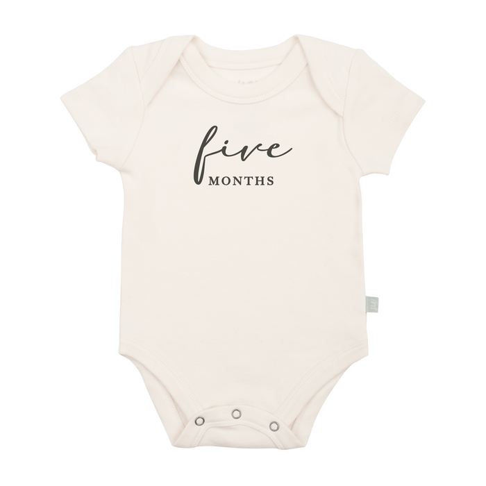 graphic bodysuit | five months milestone charcoal by Finn + Emma