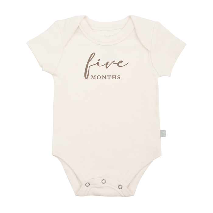 graphic bodysuit | five months milestone taupe by Finn + Emma