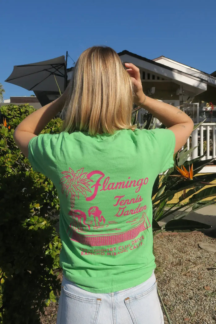 Flamingo Tennis Garden Tee by Ace The Moon