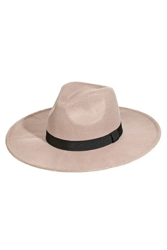 Flat Western Wide Brim Ribbon Hat by Boutique 23