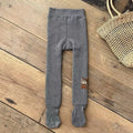 Fleece-Lined Ribbed Footed Leggings – Thermal Winter Toddler & Baby Pants by ozznekshoes