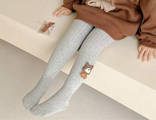 Fleece-Lined Ribbed Footed Leggings – Thermal Winter Toddler & Baby Pants by ozznekshoes