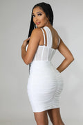 Flirtatious Honey One Shoulder Stretch Dress by Fasheabe