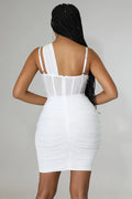 Flirtatious Honey One Shoulder Stretch Dress by Fasheabe