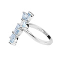 Floral Aquamarine Engagement Ring by Fine Color Jewels