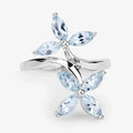 Floral Aquamarine Engagement Ring by Fine Color Jewels