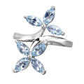 Floral Aquamarine Engagement Ring by Fine Color Jewels