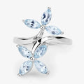 Floral Aquamarine Engagement Ring by Fine Color Jewels