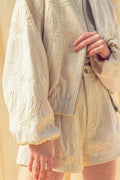 Floral Jacquard Zip Up Jacket by Boutique 23