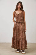 Floral Lace Trim Front Tie Top & Skirt Set by Boutique 23