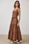 Floral Lace Trim Front Tie Top & Skirt Set by Boutique 23