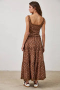 Floral Lace Trim Front Tie Top & Skirt Set by Boutique 23