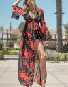 Floral Print Maxi Coverup Cardigan