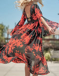 Floral Print Maxi Coverup Cardigan by Boutique 23